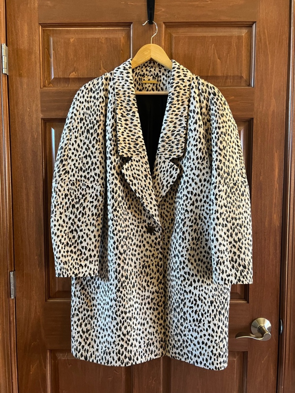 Diane Von Furstenberg Leopard Print Coat Duster Tan Black Size 12
